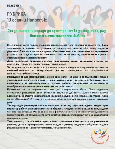 От занемарени сгради до пространство за подкрепа, развитие и самостоятелен живот 2